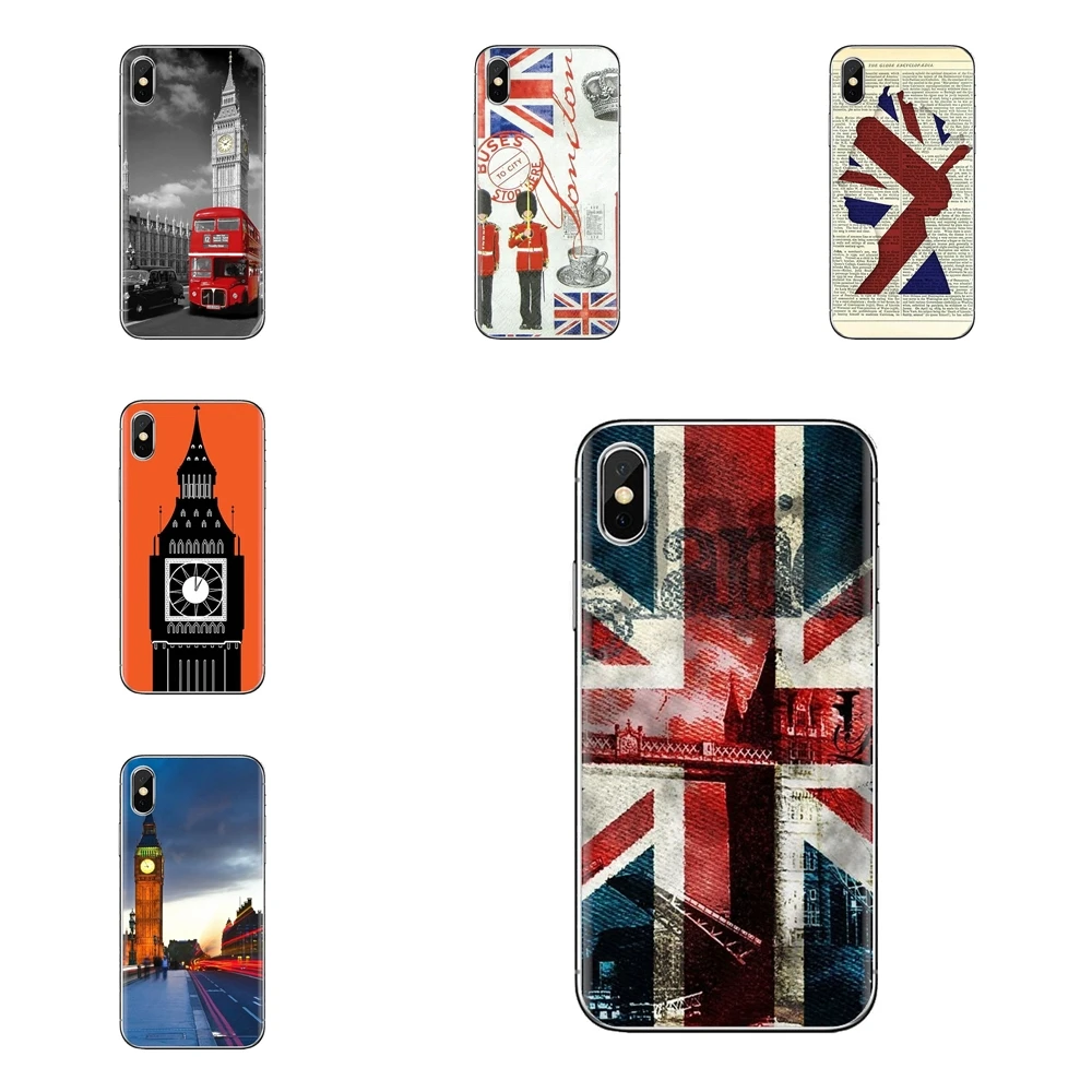 Soft TPU Covers england stlye Big ben flag For iPhone XS Max XR X 4 4S 5 5S 5C SE 6 6S 7 8 Plus Samsung Galaxy J1 J3 J5 J7 A3 A5 |