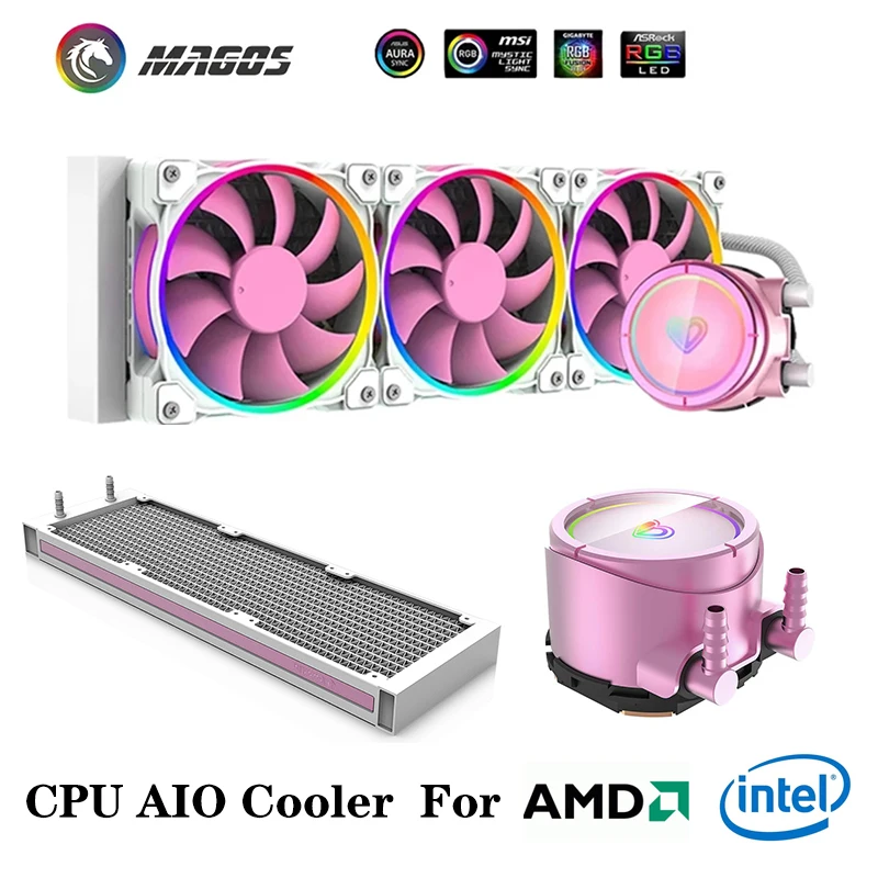 Водяной кулер ЦП AIO для Intel LGA2066/2011/1200/1151/1150/1155/1156 AMD AM4 цельный радиатор 360 5 В 3