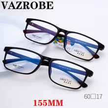Vazrobe, большие очки, оправа для мужчин и женщин, 155 мм, широкие стекла, мужские очки для рецепта, линзы выпускника TR90, огромные, большие