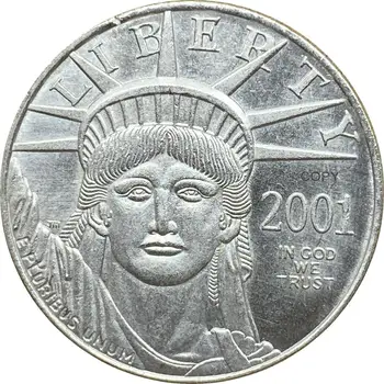 

United States Of America 2001 Year Statue of Liberty 50 Dollars Eagle Bullion Coinage Plated Silver Copy Commemorative Coins