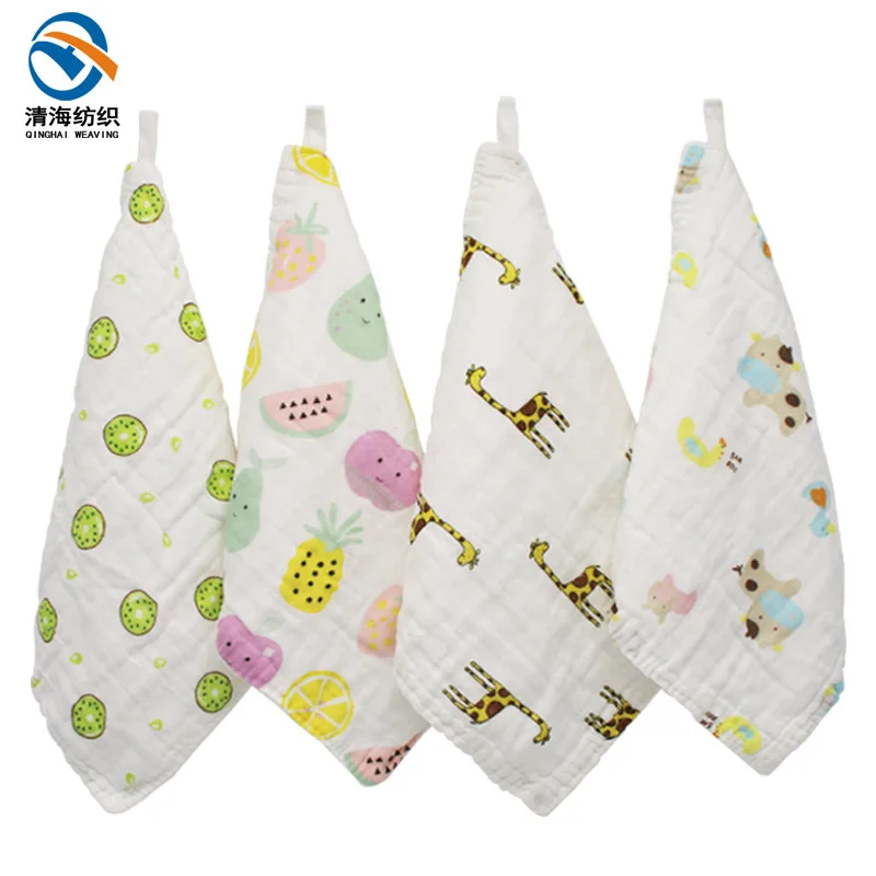  High Density Gauze Bibs Pure Cotton Face Wash Towel Newborns Baby Small Square Towel Children Handk