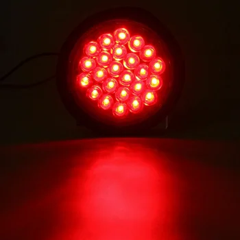 

12V Round Truck Tail Light Wires Bus With Rubber Cover 24LED Red Round