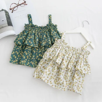 

Korean Version Of The New Girl Polka Dot Ruffled Children's Layered Suspender Sleeveless Dress Hot