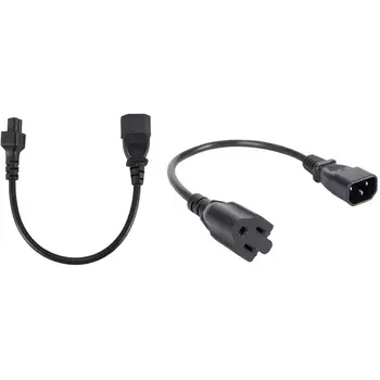 

IEC 320 C14 Male to C5 Female Adapter Cable with 1Ft IEC 320 C14 Male Plug to NEMA 5-15R 3 Prong Female PC Power Adapter