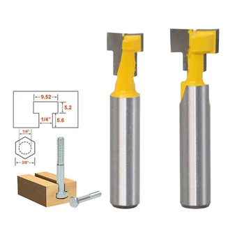 

2pcs 8mm Shank T-Slot Keyhole Cutter Wood Router Bit Carbide Cutter For Wood Hex Bolt T-Track Slotting Milling Cutters