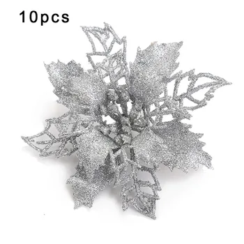 

12cm Poinsettia 10pcs Christmas Flower Hanging Party Decoration Holiday
