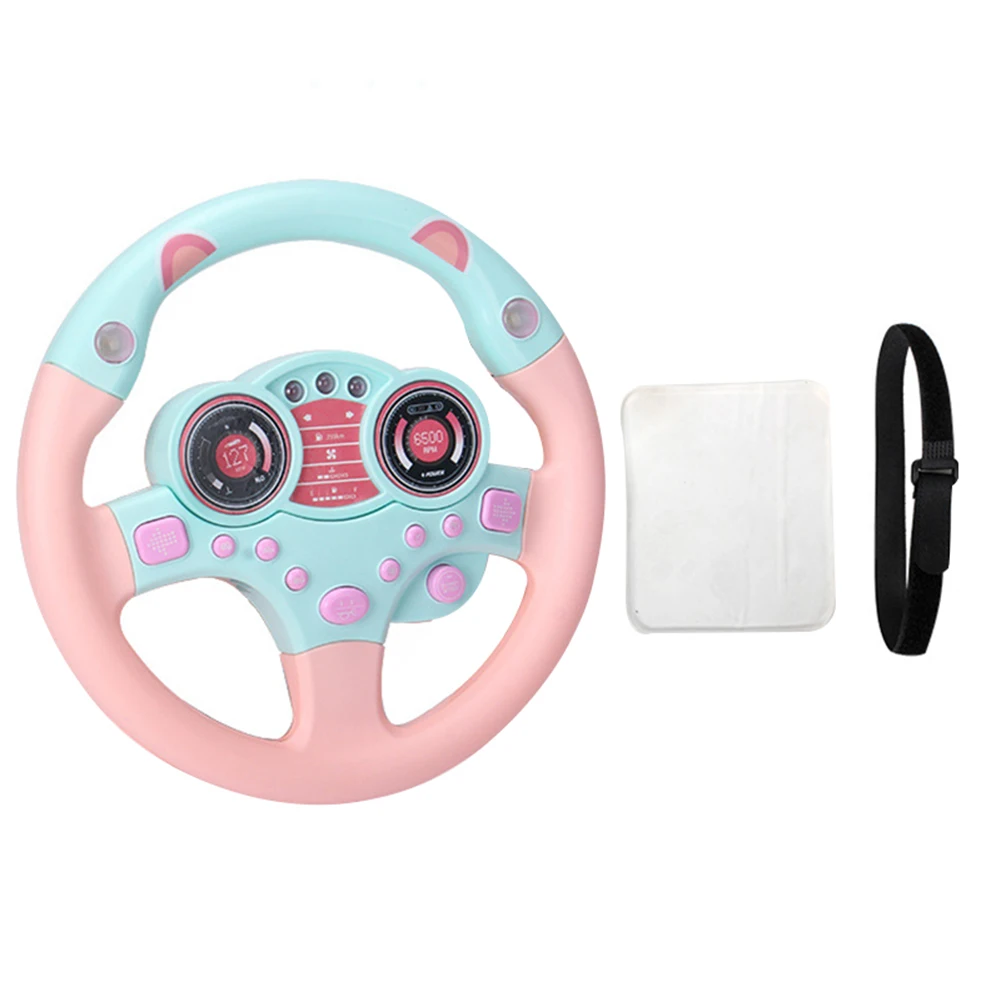 Детские Моделирование рулевого колеса со светом Музыкальные Развивающие игрушки подарок на день рождения S7JN - Цвет: Розовый