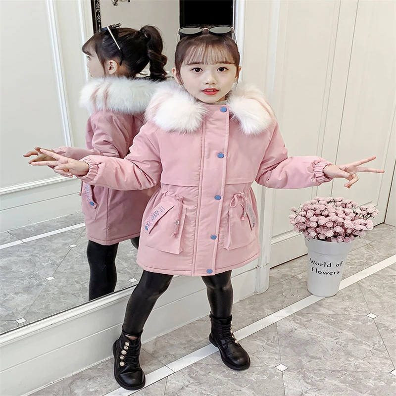 

Girls Baby's Kids Coat Jacket Outwear 2021 Charming Thicken Warm Winter Autumn Top Cotton Teenager Fleece Children's Clothing