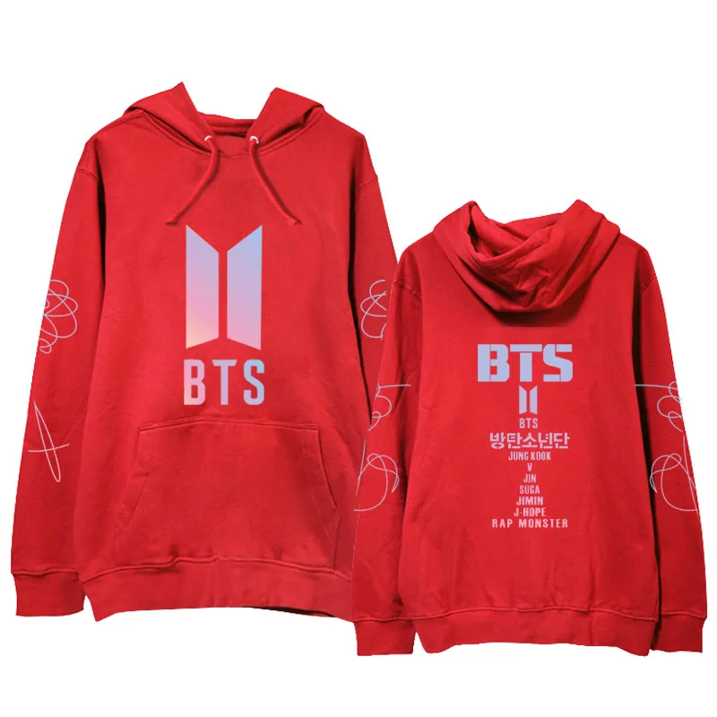 BTS пуленепробиваемая толстовка с капюшоном для мальчиков с надписью «LOVE Yourself», сопутствующие товары, должны помочь в новом стиле, бархатная толстовка с капюшоном градиентного цвета