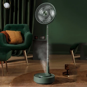 

Telescopic Folding Electric Fan Recharging Floor Desktop Pedestal Humidifier Stand Fan Magnetic Remote Control for Home Office
