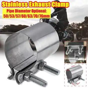 

2pcs 1pc Stainless Steel Butt Joint Band Exhaust Clamp Sleeve Coupler Silencer 50 53 57 60 63 70 76mm