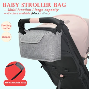 

Baby Stroller Diaper Nappy Baby Bottle Bag Hook Baby Carriage Organizer Bags Waterproof Big Capacity Stroller Accessories Mommy