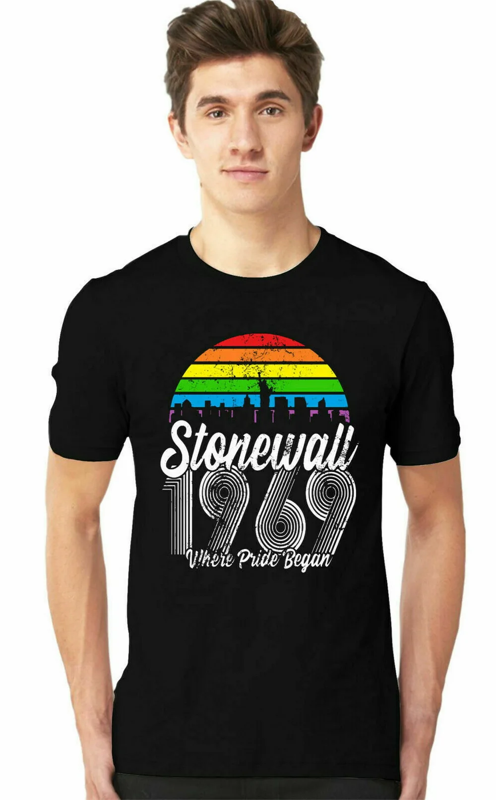 Топы футболки Stonewall для геев юбилей волнения взрослых мужчин и женщин летняя