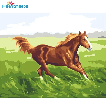 

Paintmake Horse DIY Paint By Numbers For Kids Adult Digital Oil Painting On Canvas Home Wall Art Decorative paintings