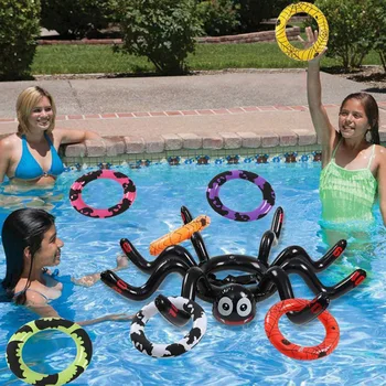 

Educational Toys Funny PVC Large Hat Kids Children Inflatable Spider Throwing Ring Set Halloween Gift Party Home Garden Sports