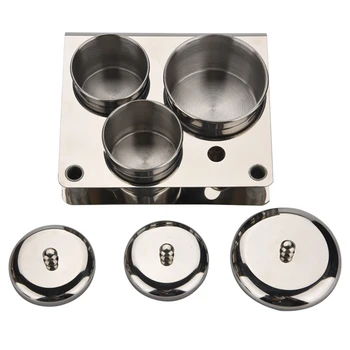 

Stainless Steel Nail Art Mini Powder & Liquid Set Cans Storage Box Compact Manicure Tools Disinfection Sterilizer Box