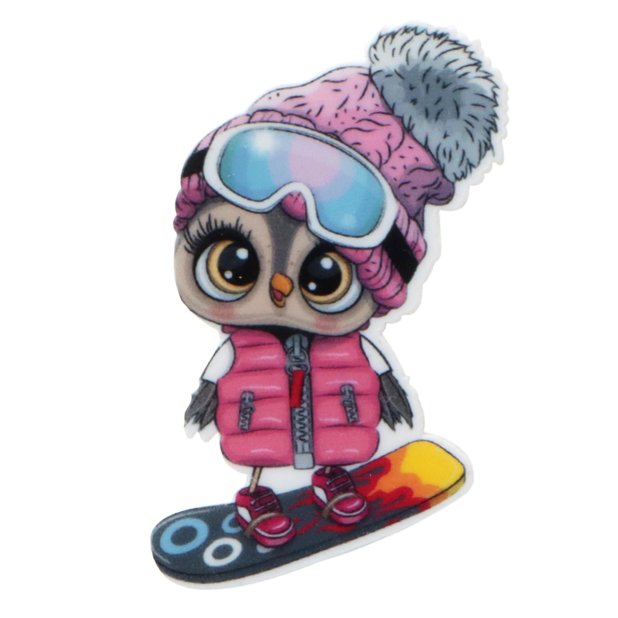 5pcs/lot Cute Owl Acrylic Flatback Planar Resins DIY Sew For Bow-knot Gift Crafts Jewelry Accessories