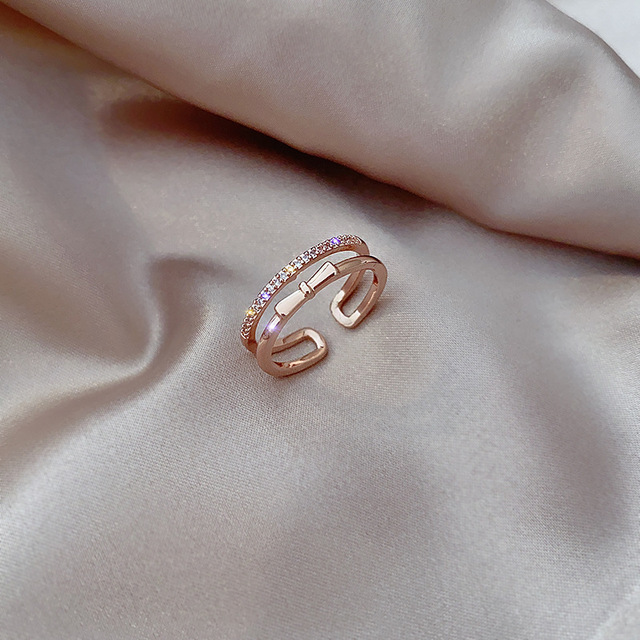 Sexy Zircon Open Rings For Women Trend Heart Pearl Wedding Party Adjustable Ring Girls Elegant Jewelry Gifts