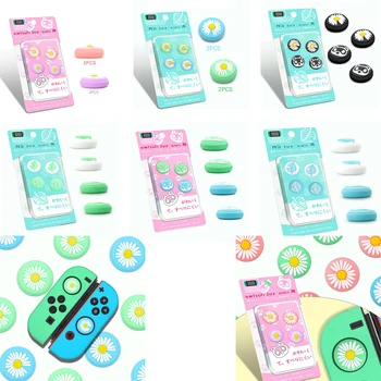 

For Nintendo Switch NS Lite Joy-con Controller Case Animal Crossing Leaf Flower Thumb Raccoon Stick Grip Cap Joystick Cover