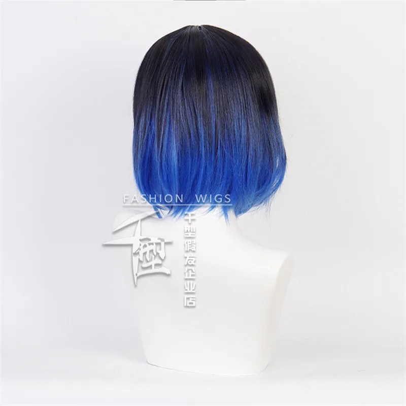Hashibira Inosuke Short Blue Ombre Wig Demon Slayer Kimetsu no Yaiba Heat Resistant Hair Cosplay Costume Wigs + Free Wig Cap Hashibira Inosuke Short Blue Ombre Wig Demon Slayer Kimetsu no Yaiba Heat Resistant Hair Cosplay Costume Wigs + Free Wig Cap