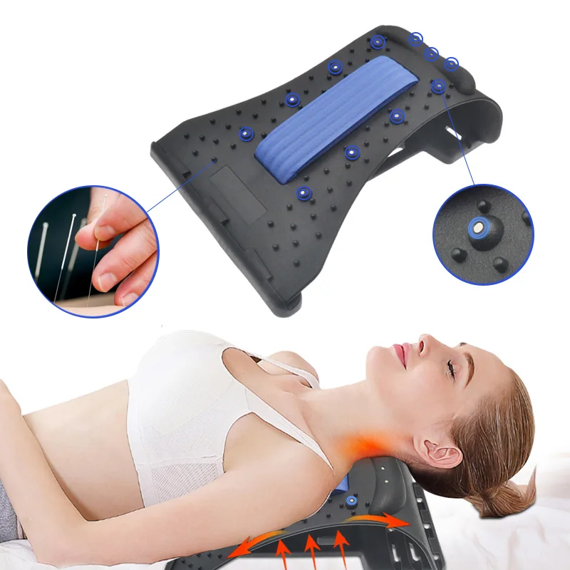 

Neck Back Stretcher Equipment Back Massager Stretcher Fitness Lumbar Support Relaxation Pain Relieve Waist Massage Instrument