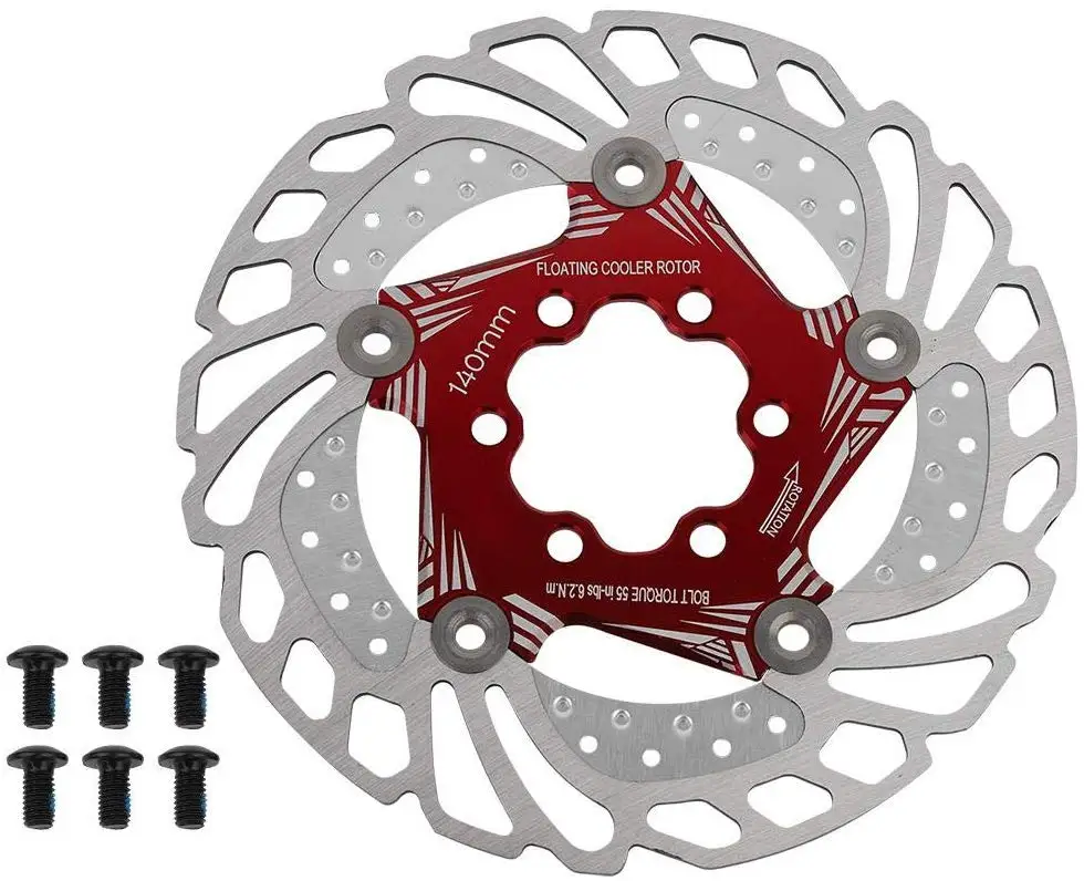 Велосипедный тормозной диск, 140/160/180/203 мм 6 Болты горный велосипед Тип плавающий Велосипедный тормозной диск Pad Велоспорт аксессуар - Цвет: Red 140mm