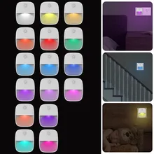 Светодиодный ночник с 2 usb-портами, меняющий цвет, зарядное устройство для мобильного телефона, мини-настенный прикроватный регулируемый светильник для лестницы, звуковой датчик