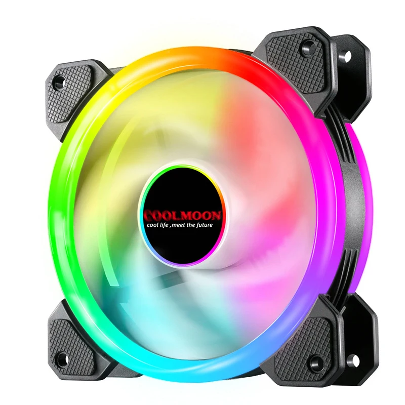 Coolmoon-ventilador para Computador Rgb Ventilador Resfriador para Computador com Mudança de Cor Colorida Ventilador Silencioso Ventiladores e resfriadores - Imagem 6