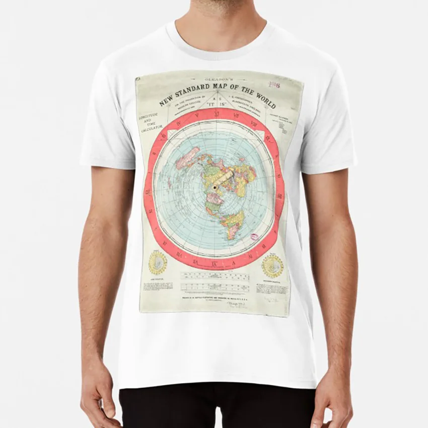 Плоская карта земли Gleason's Map плоская gleasons az eq земли|Футболки| |