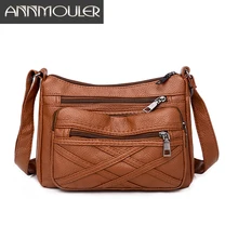 Бренд annmouler женская сумка через плечо из искусственной кожи Сумка через плечо мягкая сумка-мессенджер с карманами женская сумка высокого качества Сумочка Кошелек