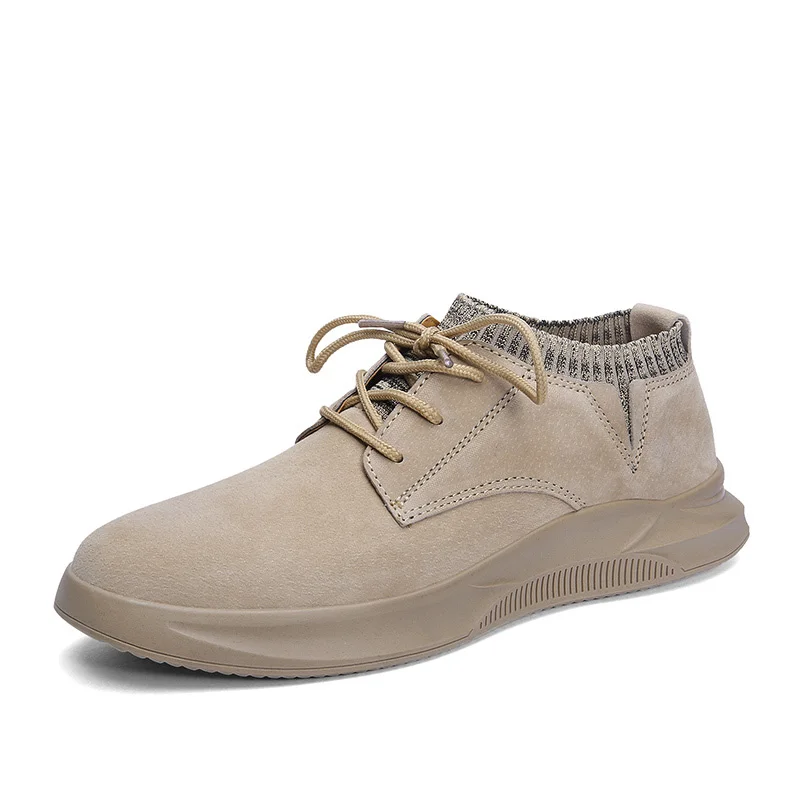 

2019 Hot Sale Men Casual Sock Shoes Rubber Soles Comfortable Casual Shoes Spring Autumn Leather Sneakers Men Shoes
