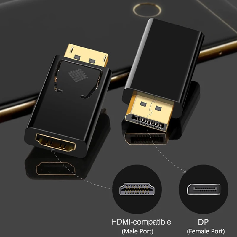 HDMI Cable 4K Display Port to HDMI-Compatible Adapter Male to Female DP HDMI-Compatible Video Audio HD Cable For PC TV Laptop Projector