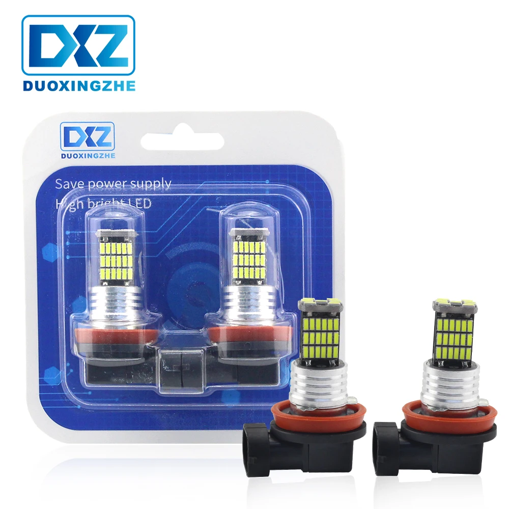 DXZ 2pcs H8 H11 светодиодная противотуманная лампа H811 H9 для вождения автомобиля ходовая Лампа фара поворот Парковка лампа 1200LM 4014SMD 6000K белый