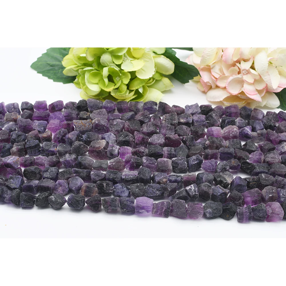 11-13x15-18mm AAAA Natural Amethyst rectangle Rough Original stone Beads For DIY necklace bracelet jewelry 15 