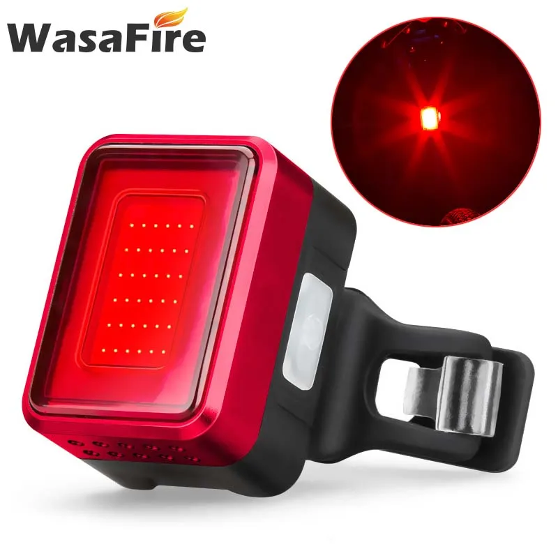 Велосипедный задний светильник Wasafire, велосипедный автоматический тормоз, индукционный задний светильник MTB, велосипедный светодиодный фонарь для безопасности, luz trasera bicicleta