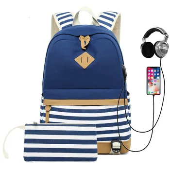 

Men's and women's canvas bag Korean version casual outdoor backpack schoolgirl travel bag