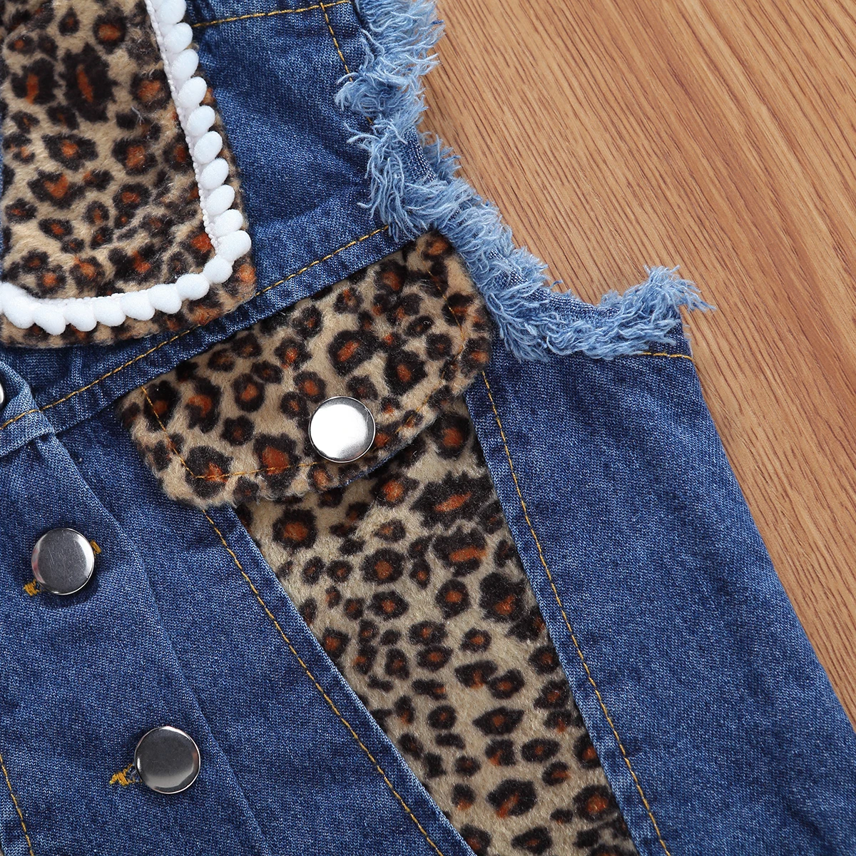 1-6Y Fashion Infant Baby Girls Leopard Clothes Sets Sleeveless Single Breasted Vest Coat Tops Shorts 2pcs