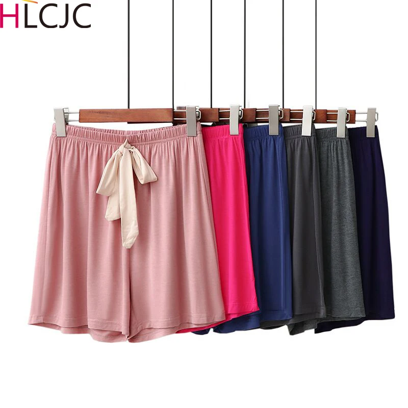 

Women Modal Pajamas Shorts Pants Bow 2020 New Elastic Loose Trousers Waist Solid Bottom Lingerie Home Sleep Underwear Soft Pants