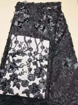 

2019 Latest French Lace Fabric High Quality Flower Tulle Lace African Lace Fabric For Wedding Nigerian Tulle Lace Material