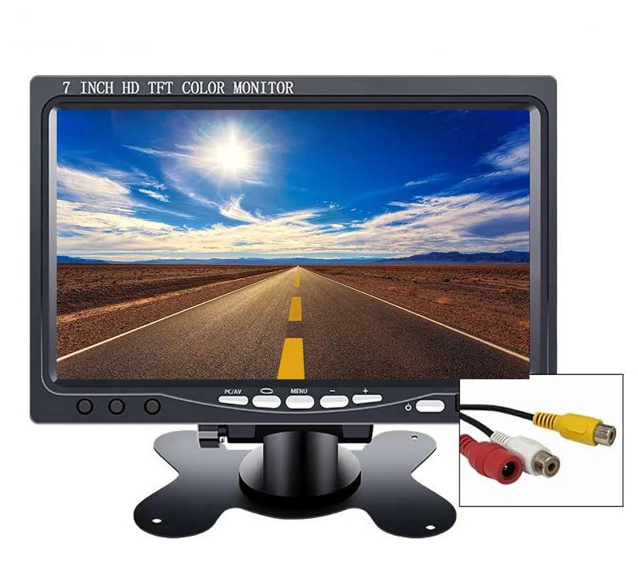 Дешево Маленький 7 дюймов Автомобильный монитор ПК Мини TFT led font b lcd b font HD переносной экран дисплей 800x480 для автомобиля заднего вида Камера CCTV монитор