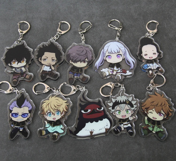 

1PCS Anime Cartoon Key Chains Black Clover Action Figure Acrylic Keychain Pendant Cosplay Keyring Fashion Jewelry Key Ring Gifts