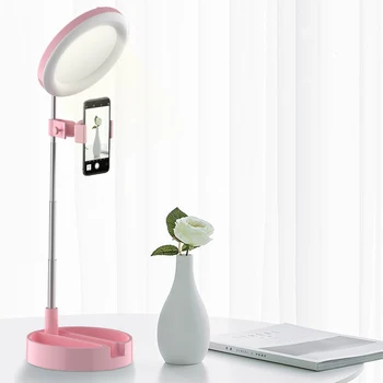 

3 in 1 LED Selfie Light Fill Phone Holder for Live Stream/Makeup/YouTube Video Dimmable Beauty Foldable Fill Light Bracket