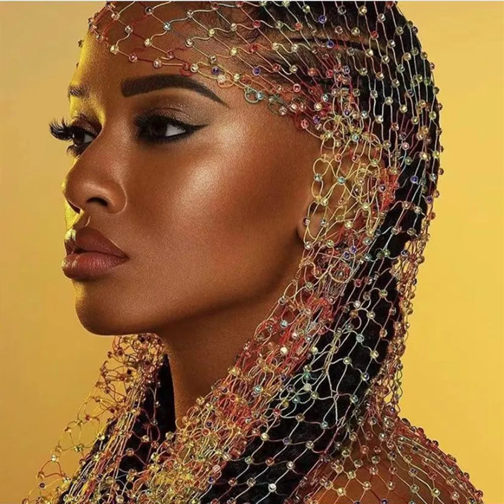 NovellyMeshRhinestoneHeadScarfHeadpieceHeadwrapHairAccessories