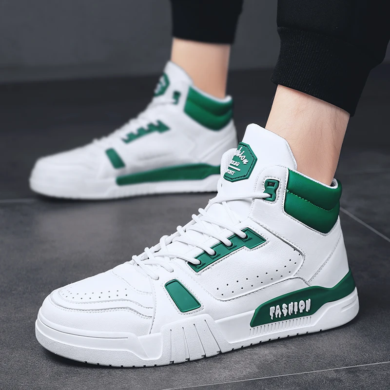 New Autumn Fashion White Sneakers For Men Classic Lace-Up High Style Autumn Vulcanized Flat With Casual Shoes Size 39-44
