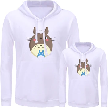 

My Neighbor Totoro Lazy Garfield Design Matching Family Outfits Hoodies Dad Mom Daughter Son Sweatshirts Printed Pullovers Gift