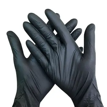 

20 Pcs/50pcs Black Disposable Gloves Nitrile Elastic Breathable Hand Protector For Dishwashing Garden Gloves Home Cleaning Glove