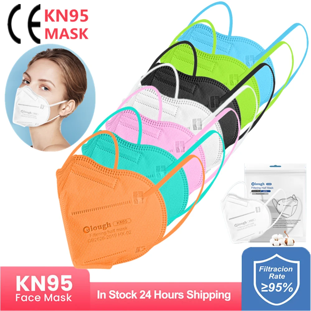 Сертифицированная CE маска Mascarillas KN95 Mascherine FFP2 5-слойная 95% фильтрационная FPP2