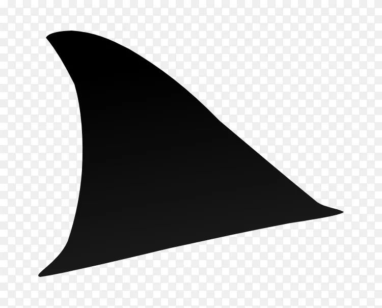 黑色三角形白色卡通鱼翅