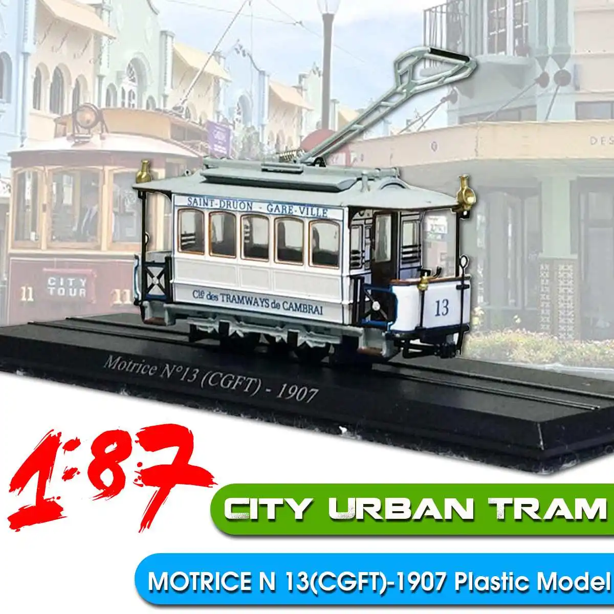 1: 87 городской трамвай MOTRICE N 13 (CGFT)-1907 статический дисплей 3D пластиковая модель