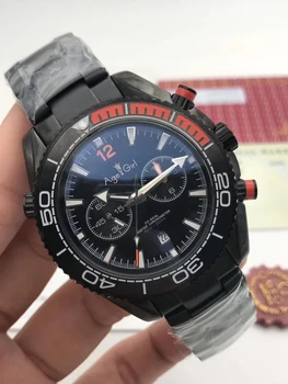 

Luxury Brand New Men Automatic Mechanical Stainless Steel Full Black Orange James Bond 007 Sapphire Watches Ceramic Bezel 600m